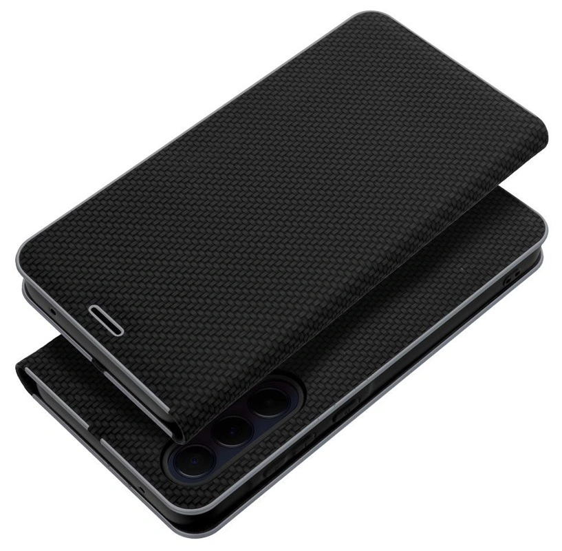 Smart Samsung Galaxy S25 FE Luna Book Carbon dėklas, juoda, 7 nuotrauka